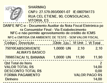 Emissor de Nota Fiscal de Consumidor eletrônica